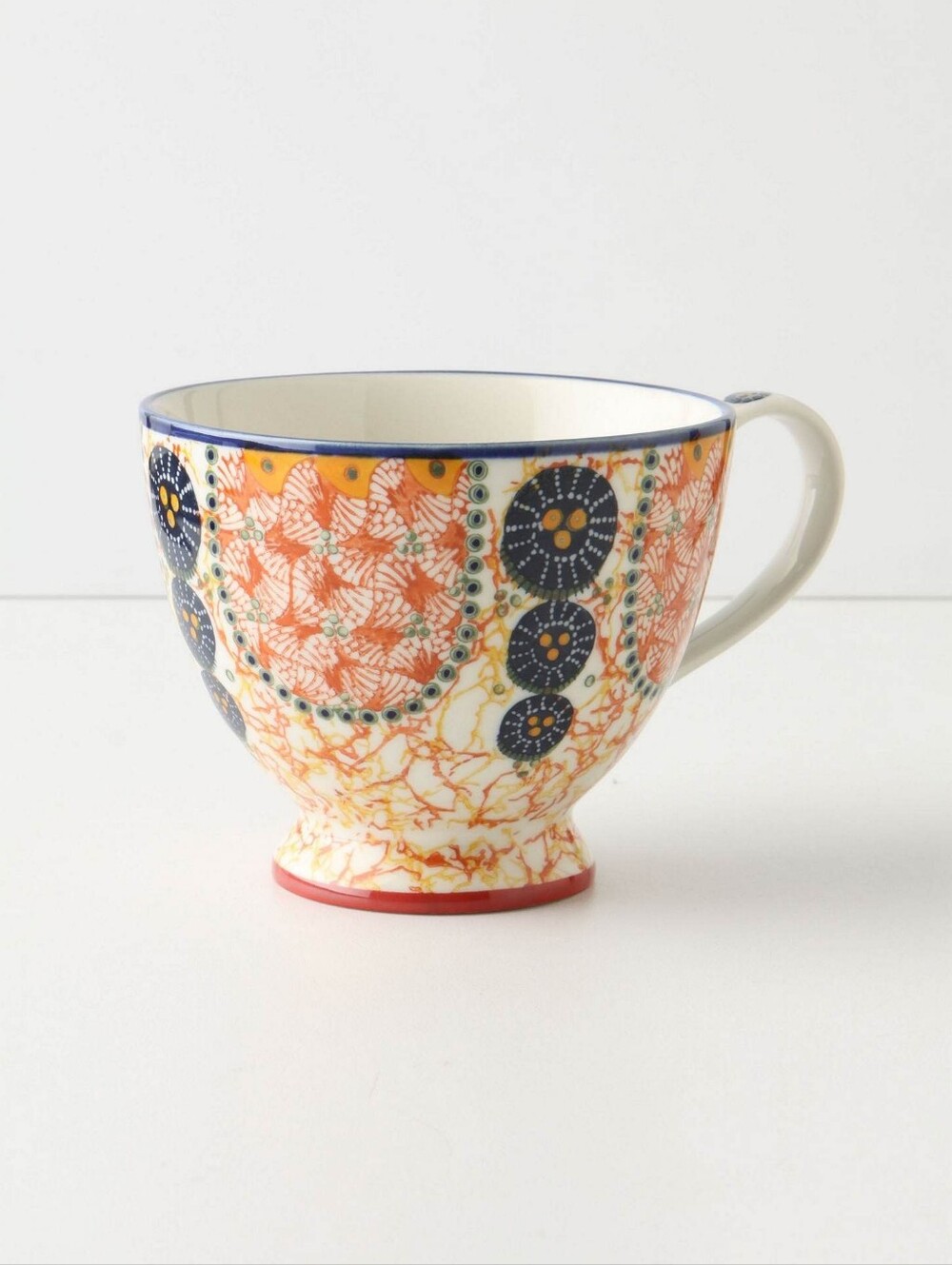 { Anthropologie } Kebaya Footer Pedestal Boho Mug